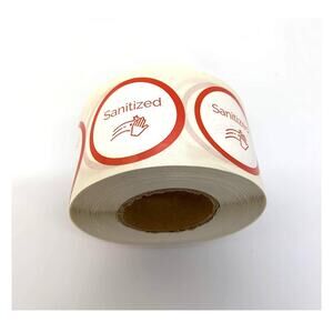 1.5" Sanitized Stickers for Remote Controls - 500/Roll, 3 Rolls Pack